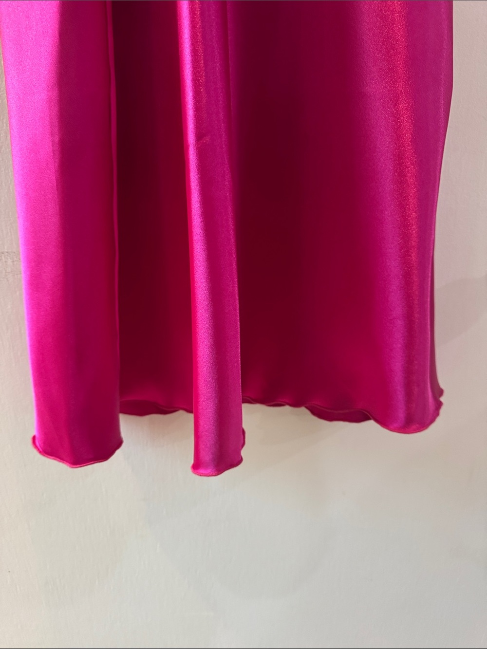 bebe Satin Cowl Neck Slip Midi Dress - Fuchsia - Picture 5 of 5